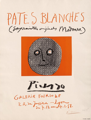 Lot 3615, Auction  123, Picasso, Pablo, Pates Blanches. Plakat in Offset-Lithografie auf Kartonpapier