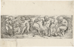 Lot 5067, Auction  123, Farinati, Paolo, Der trunkene Satyr, von Putti gestützt von einer Ziege fallend