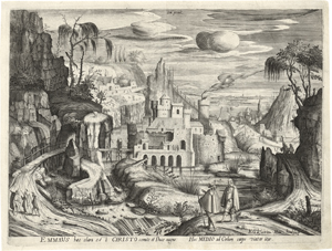 Lot 5086, Auction  123, Hondius, Hendrick, Landschaft mit Christus und seinen Jüngern auf dem Weg nach Emmaus