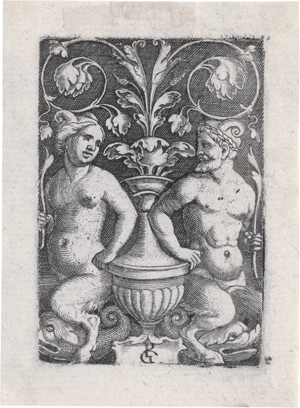 Lot 5136, Auction  123, Pencz, Georg, Zwei Ornamente mit Satyren und Vase