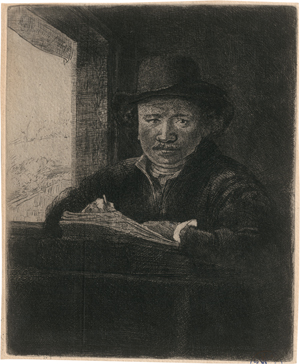 Lot 5140, Auction  123, Rembrandt Harmensz. van Rijn, Selbstbildnis am Fenster
