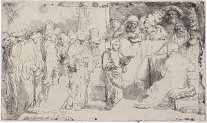 Lot 5143, Auction  123, Rembrandt Harmensz. van Rijn, Der stehende Jesusknabe inmitten der Schriftgelehrten