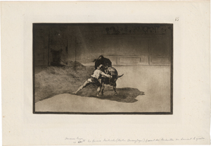 Lot 5211, Auction  123, Goya, Francisco de, El famoso Martincho pondiendo banderillas al quiebro
