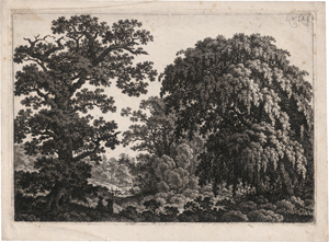 Lot 5233, Auction  123, Kolbe, Carl Wilhelm, Landschaft mit einer Eiche und Trauerweide