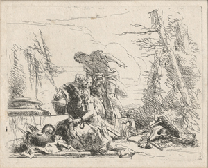 Lot 5277, Auction  123, Tiepolo, Giovanni Battista, Frau mit gefesselten Armen und vier Figuren