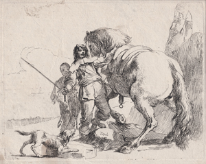 Lot 5278, Auction  123, Tiepolo, Giovanni Battista, Der Kavalier bei seinem Pferd stehend