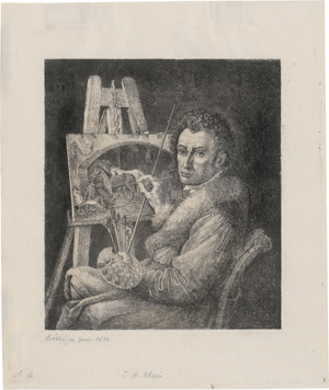 Lot 5317, Auction  123, Klein, Johann Adam, Bildnis des Künstlers im Atelier, im Alter von 38 Jahren