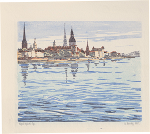Lot 5534, Auction  123, Stromberg, Alexander von, Blick über die Düna auf die Altstadt von Riga