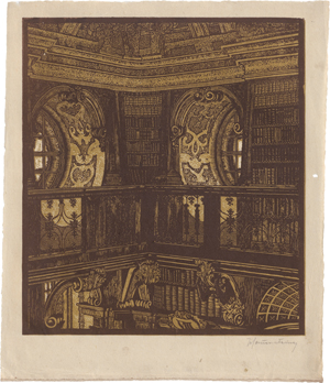 Los 5542 - Blauensteiner, Leopold - Blick in das Obergeschoss der Bibliothek in Stift Melk - 0 - thumb