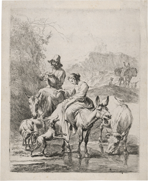 Lot 5666, Auction  123, Berchem, Nicolaes, Die Hirtin auf dem Esel