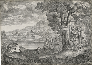 Lot 5772, Auction  123, Grimaldi, Giovanni Francesco, Landschaft mit der Flucht nach Ägypten