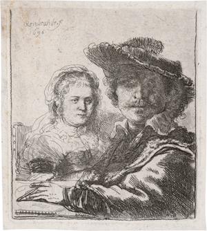 Lot 5834, Auction  123, Rembrandt Harmensz. van Rijn, Selbstbildnis mit Saskia