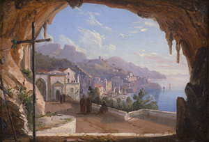 Lot 6058, Auction  123, Deutsch, um 1830. Die Grotte des Kapuzinerklosters bei Amalfi
