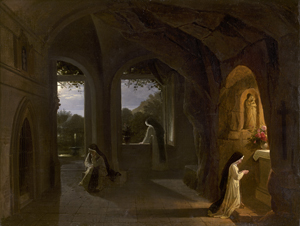 Los 6059 - Catel, Franz Ludwig - Betende Nonnen des Dominikanerordens in einer Klosterkapelle bei Nacht - 0 - thumb