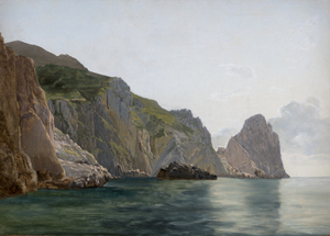 Lot 6060, Auction  123, Petzholdt, Ernst Christian Frederik, Felsige Küstenpartie auf Capri bei den Faraglioni