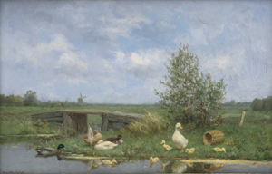 Los 6095 - Artz, Constantin - Weite holländische Landschaft mit Entenfamilie  - 0 - thumb