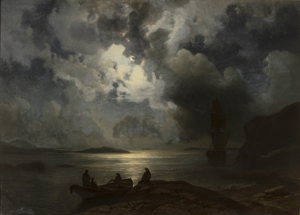 Lot 6131, Auction  123, Baade, Knud Andreassen, Mondschein über der norwegischen Küste