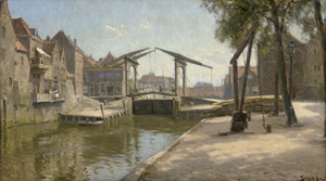 Lot 6149, Auction  123, Soya-Jensen, Carl Martin, Sommertag an einem Kanal mit Zugbrücke