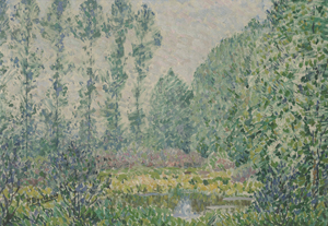 Lot 6178, Auction  123, Deglume, Henri, "Fleurs sur l'etang": Blumen am Teich