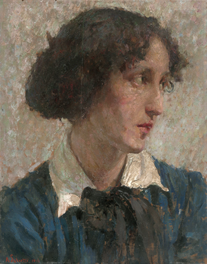 Lot 6179, Auction  123, Salietti, Alberto, Bildnis einer Frau in blauer Bluse mit weißem Kragen