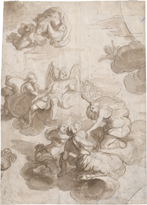 Los 6515 - Französisch - 17. Jh. Allegorische Szene auf Wolken mit Merkur und anderen Göttern - 0 - thumb