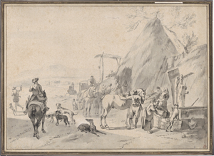 Los 6538 - Verschuring I., Hendrik - Rastende Reiter und ein Falkner in der römischen Campagna, im Hintergrund Ponte Nomentano - 0 - thumb