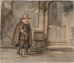 Los 6545 - Maes, Nicolaes - zugeschrieben - Edelmann mit Hut und Stock nach rechts gehend - 0 - thumb