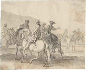 Los 6559 - Rugendas d. Ä., Georg Philipp - Kavaliere zu Pferd; Elegante Reitgesellschaft mit Dame - 1 - thumb