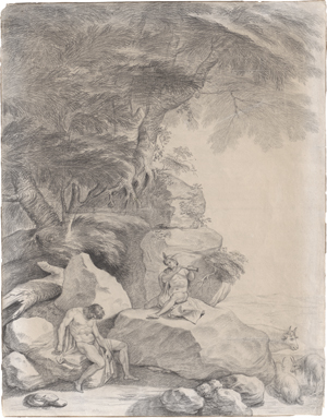 Lot 6607, Auction  123, Valenciennes, Pierre-Henri de, Landschaft mit Merkur und Argus; Landschaft mit mythologischer Staffage