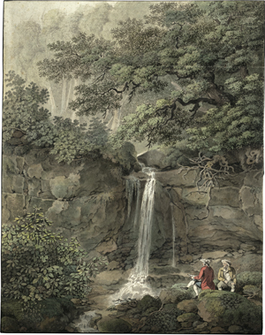 Lot 6612, Auction  123, Birmann, Peter, Wasserfall mit Zeichner
