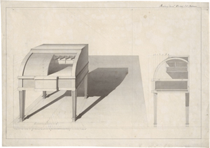 Lot 6622, Auction  123, Hartmann, J. J., Entwurf für ein Zylinderbüro.