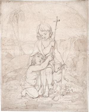 Lot 6636, Auction  123, Nadorp, Franz Johann Heinrich, Christusknabe mit Johannes der Täufer in einer Landschaft