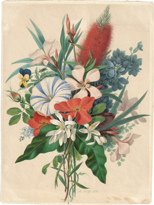 Lot 6660, Auction  123, Senff, Adolf, Blumenbouquet mit Flaschenputzer, Oleander und Orangenblüten