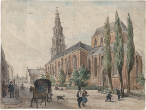 Lot 6681, Auction  123, Springer, Cornelis, Blick auf die Martinikerk in Groningen