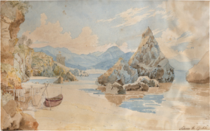 Lot 6703, Auction  123, Eisenlohr, Friedrich, Blick von Vietri sul Mare mit den Due Fratelli auf Salerno