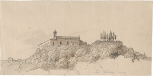 Lot 6704, Auction  123, Großpietsch, Florian, Landschaft mit einer auf einem Hügel gelegenen Villa bei Florenz.