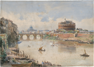 Lot 6708, Auction  123, Englisch, 1885. Blick über den Tiber in Rom mit Blick auf die Engelsburg