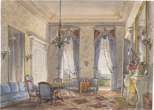 Lot 6712, Auction  123, Crachet, E., Salon der Villa de Orestes in Nizza mit Blick auf das Meer