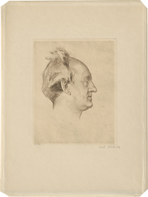 Lot 7089, Auction  123, Orlik, Emil, Portrait Gerhart Hauptmann (Kopf im Profil nach rechts)
