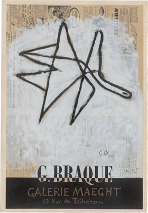 Lot 8157, Auction  123, Braque, Georges, Plakat Galerie Maeght (Oiseau au fond journal)