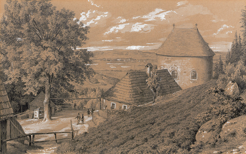 Lot 243, Auction  123, Koska, Ferdinand, Annakapelle bei Arnsdorf. Original-Zeichnung 