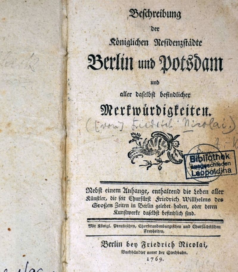 Lot 250, Auction  123, Nicolai, Friedrich, Beschreibung der Kgl. Residenzstädte Berlin und Potsdam