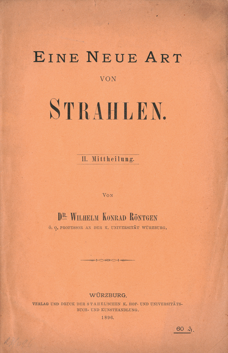 Lot 361, Auction  123, Röntgen, Wilhelm Konrad, Ueber eine neue Art von Strahlen