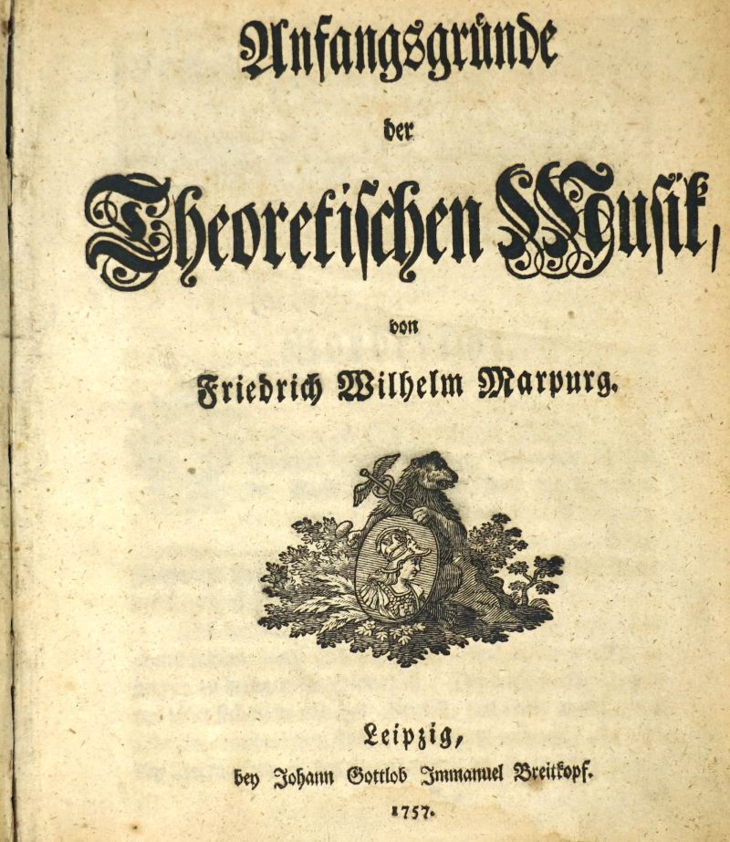 Lot 558, Auction  123, Marpurg, Friedrich Wilhelm, Anfangsgründe der Theoretischen Musik