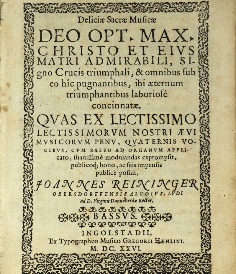 Lot 573, Auction  123, Reininger, Johannes, Deliciae sacrae musicae 