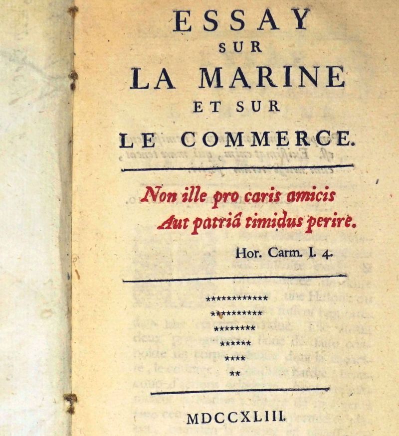 Lot 621, Auction  123, Boureau-Deslandes, André-François, Essay sur la marine et le commerce. 