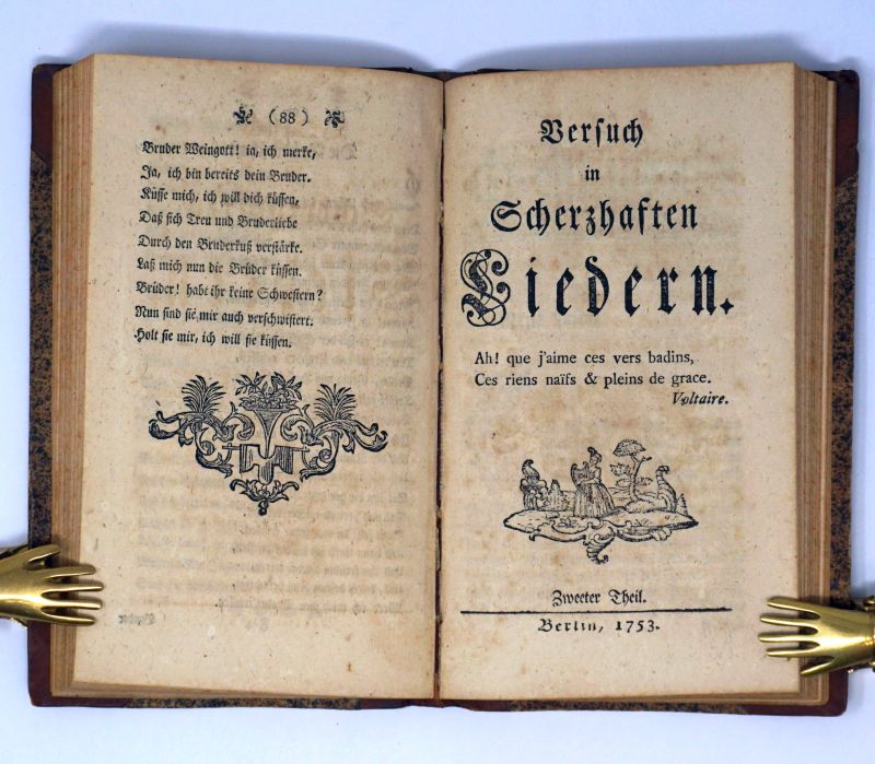 Lot 2045, Auction  123, Gleim, Johann Wilhelm Ludwig, Versuch in scherzhaften Liedern
