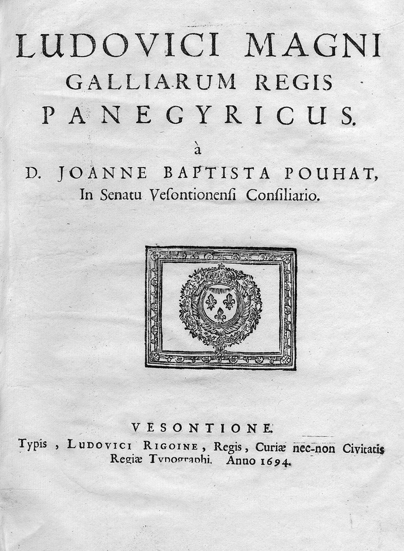 Lot 2114, Auction  123, Pouhat, Joanne Baptista, Ludovici magni Galliarum regis panegyricus