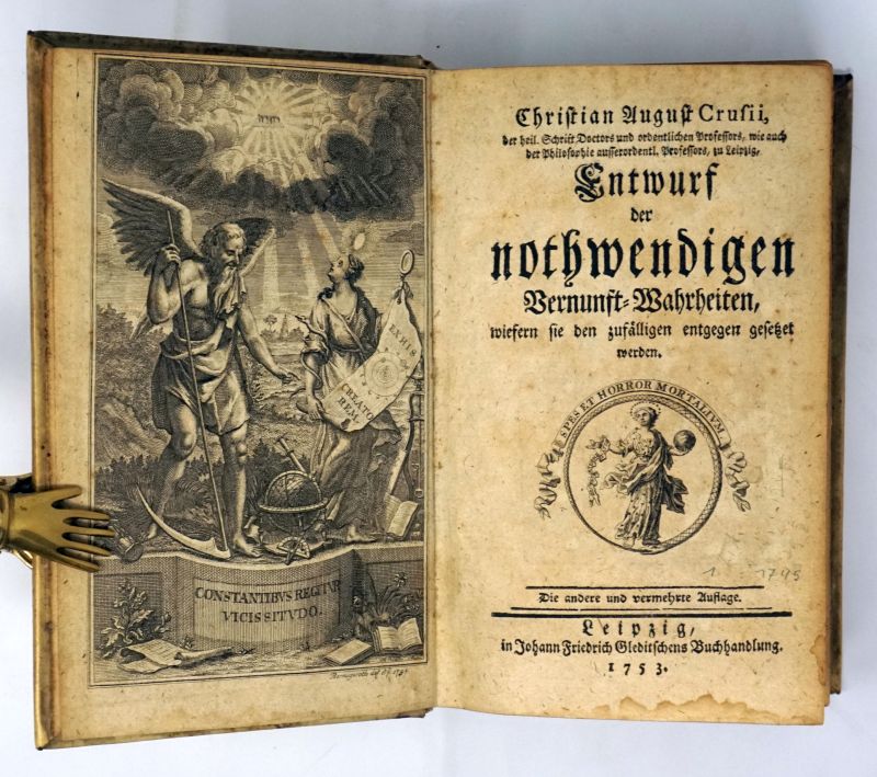 Lot 2174, Auction  123, Crusius, Christian August, Entwurf der nothwendigen Vernunft-Wahrheiten