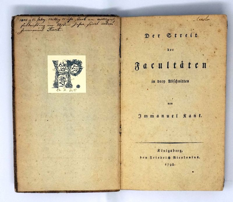 Lot 2188, Auction  123, Kant, Immanuel, Der Streit der Facultäten